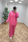İkoll Sim Detay Nakışlı Takım  Pembe
