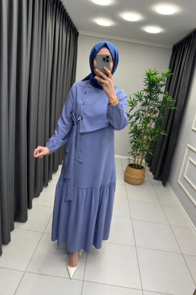 Vera Tensel Kumaş Elbise Mavi