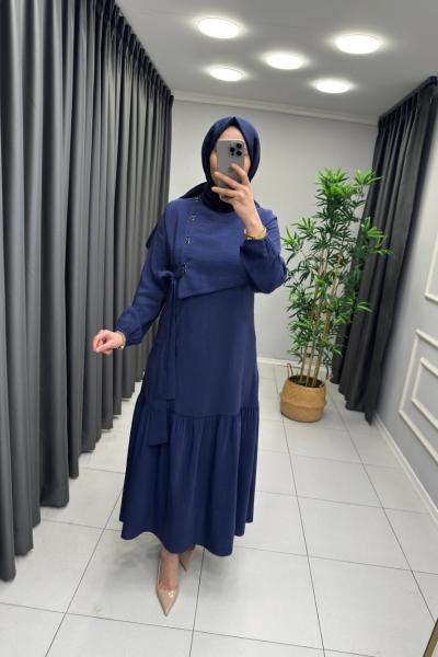 Vera Tensel Kumaş Elbise  Lacivert Marin