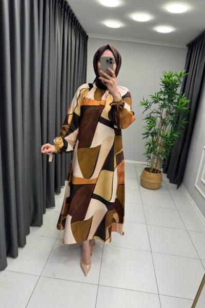 Zena Mango Elbise Kahverengi