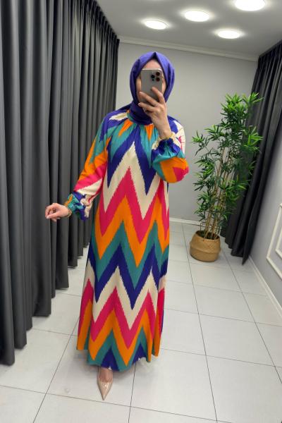 Zena Zıkzak  Elbise  Pembe