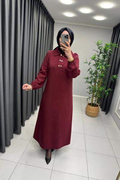 Zümra Tensel Elbise Bordo