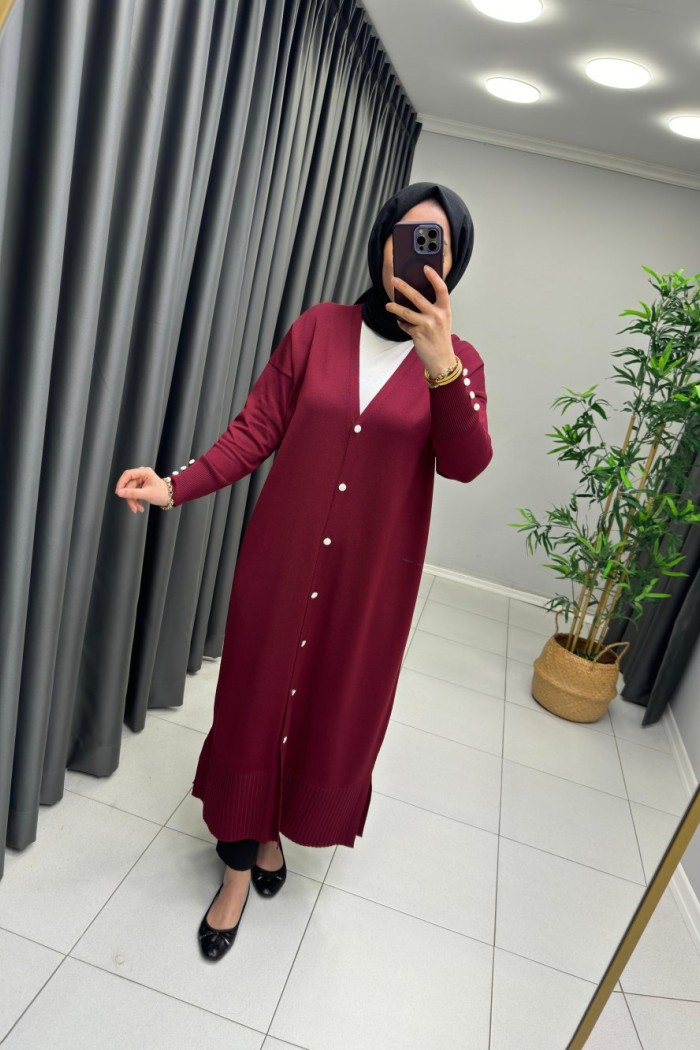 Merserize Hırka  Bordo