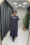 LEOPAR DESEN MERSERİZE HIRKA  Antrasit