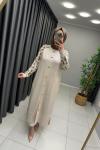 LEOPAR DESEN MERSERİZE HIRKA  Taş Rengi