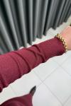 Işıltılı Merserize Etekli Takım  Bordo