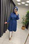 Levidor İşlemeli Tunik  Mavi