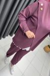 Ella Çapraz Detay Takım  Mürdüm