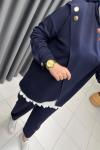 Ella Çapraz Detay Takım  Lacivert Marin