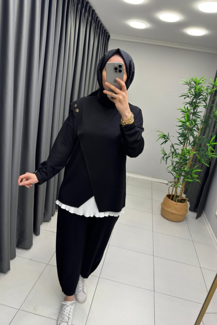 Ella Çapraz Detay Takım  Anadolu Siyahı