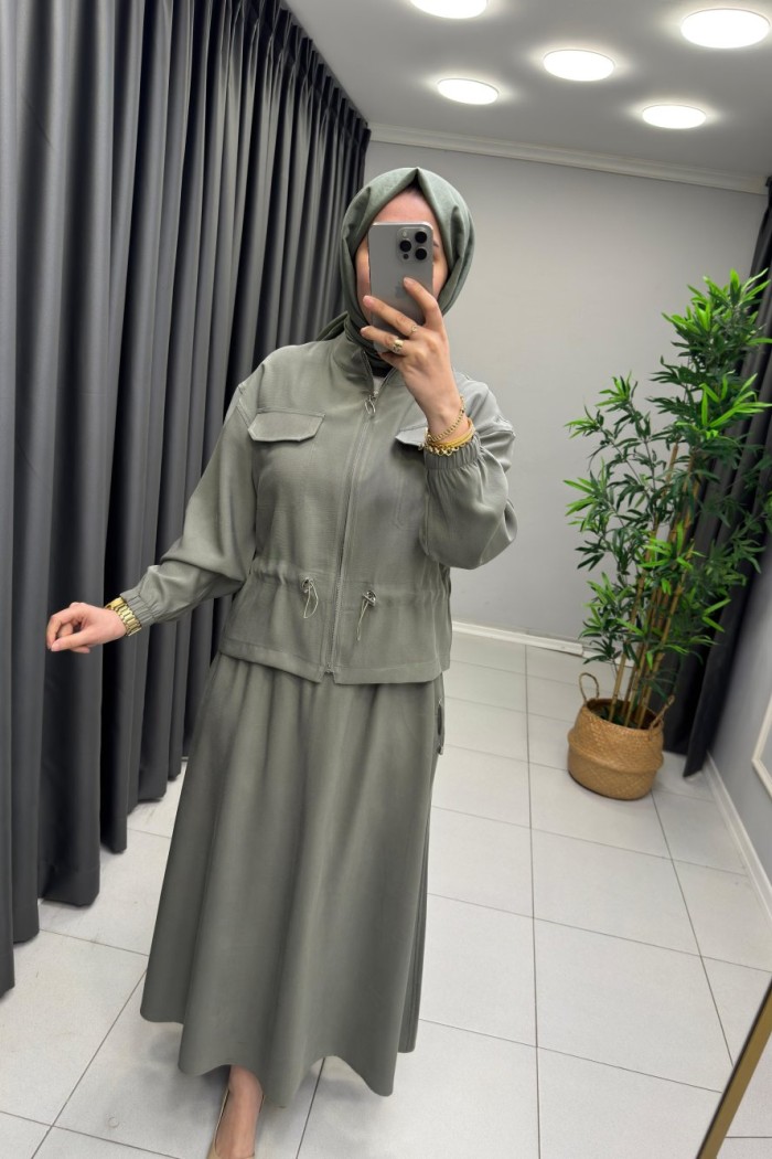 Lina Tensel Etekli Takım Mint Yeşili