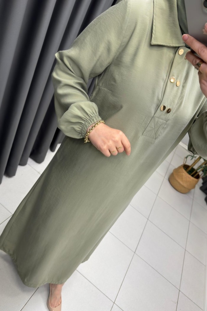 Zümra Tensel Elbise  Mint Yeşili
