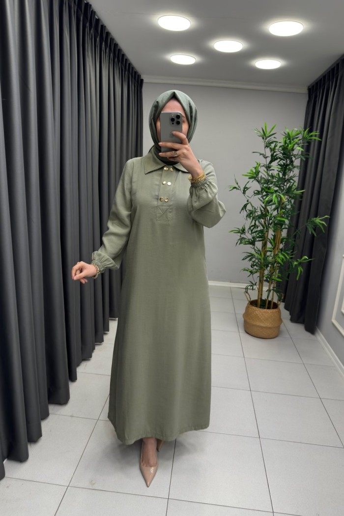 Zümra Tensel Elbise  Mint Yeşili