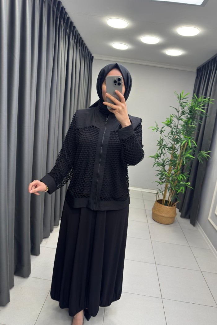 File Detay Etekli Takım  Siyah