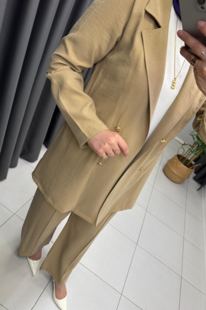 Noshe Qupra Ceketli Takım  Olive 