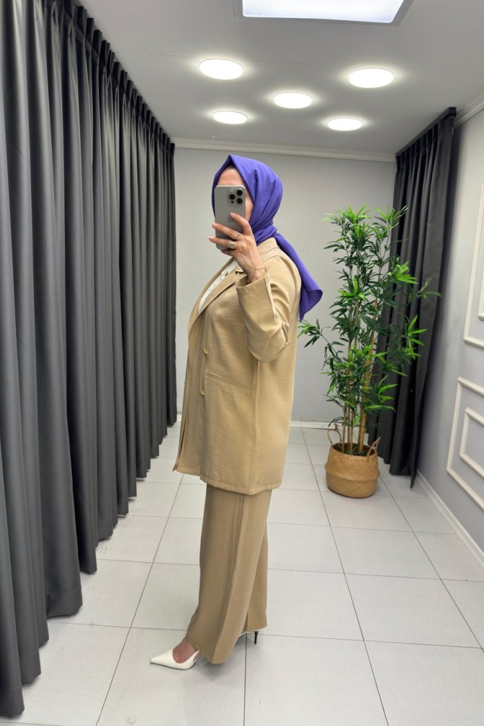 Noshe Qupra Ceketli Takım  Olive 