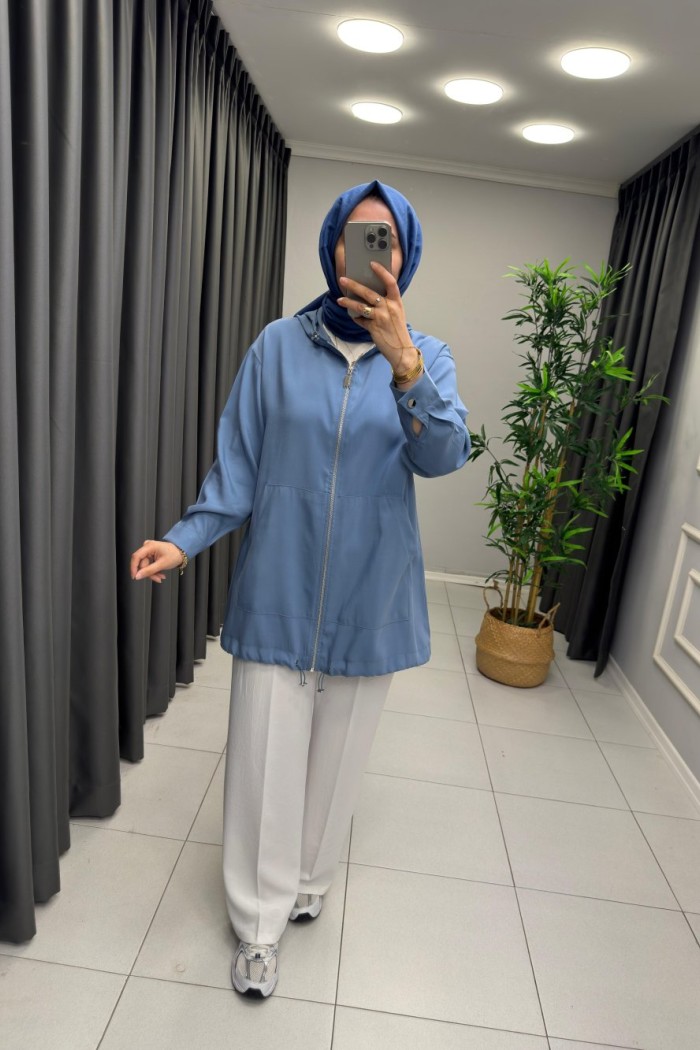 Selen Tensel Kap  Açık Mavi