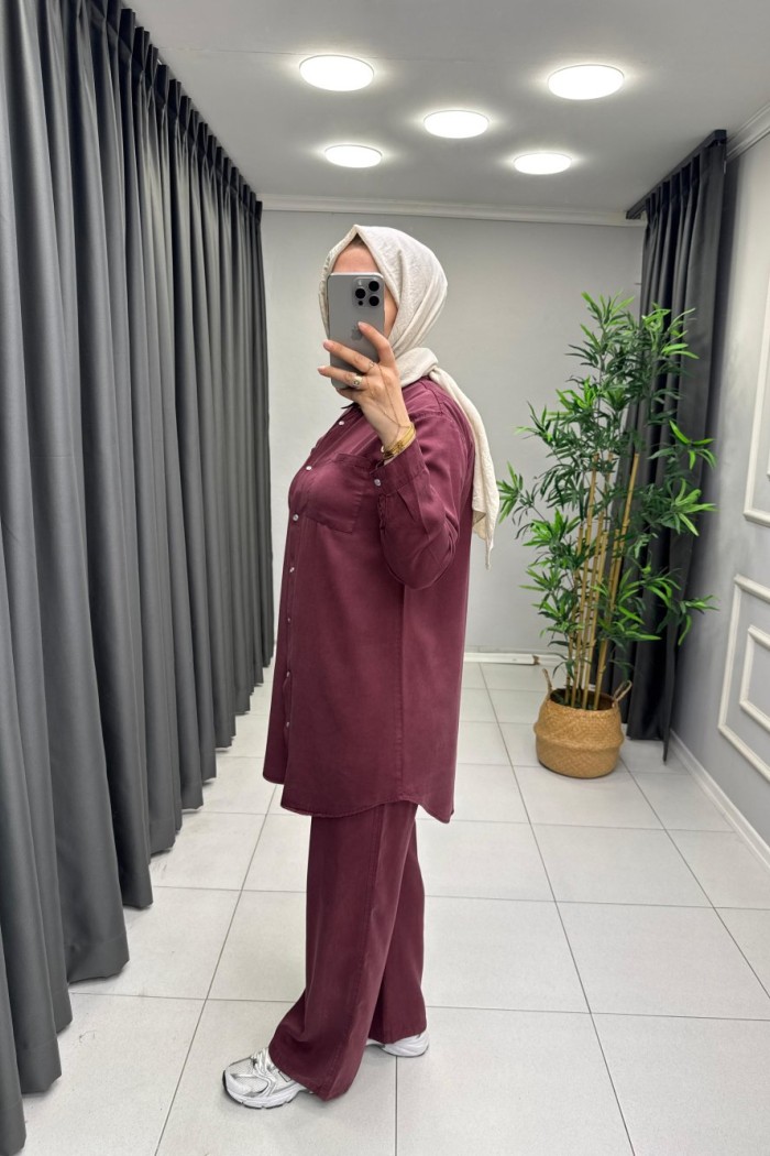 Noshe Tensel Takım  Bordo