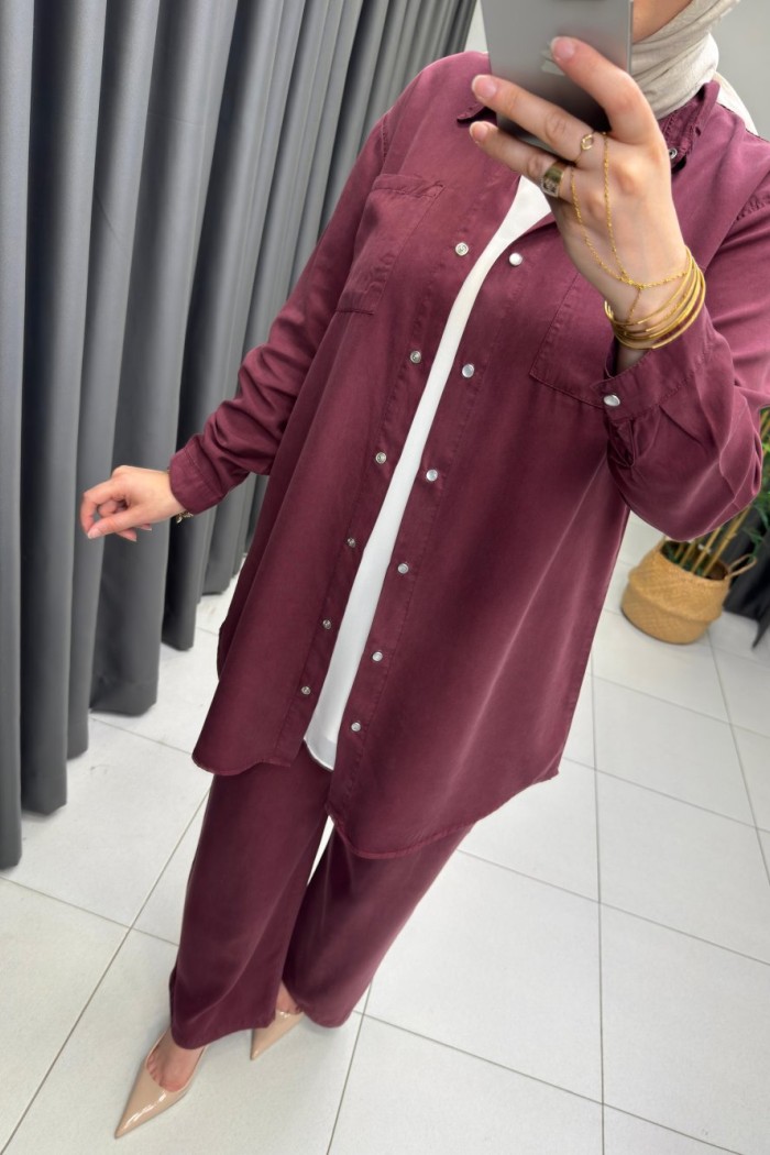 Noshe Tensel Takım  Bordo