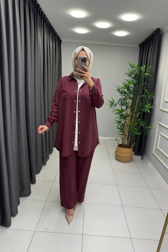 Noshe Tensel Takım  Bordo