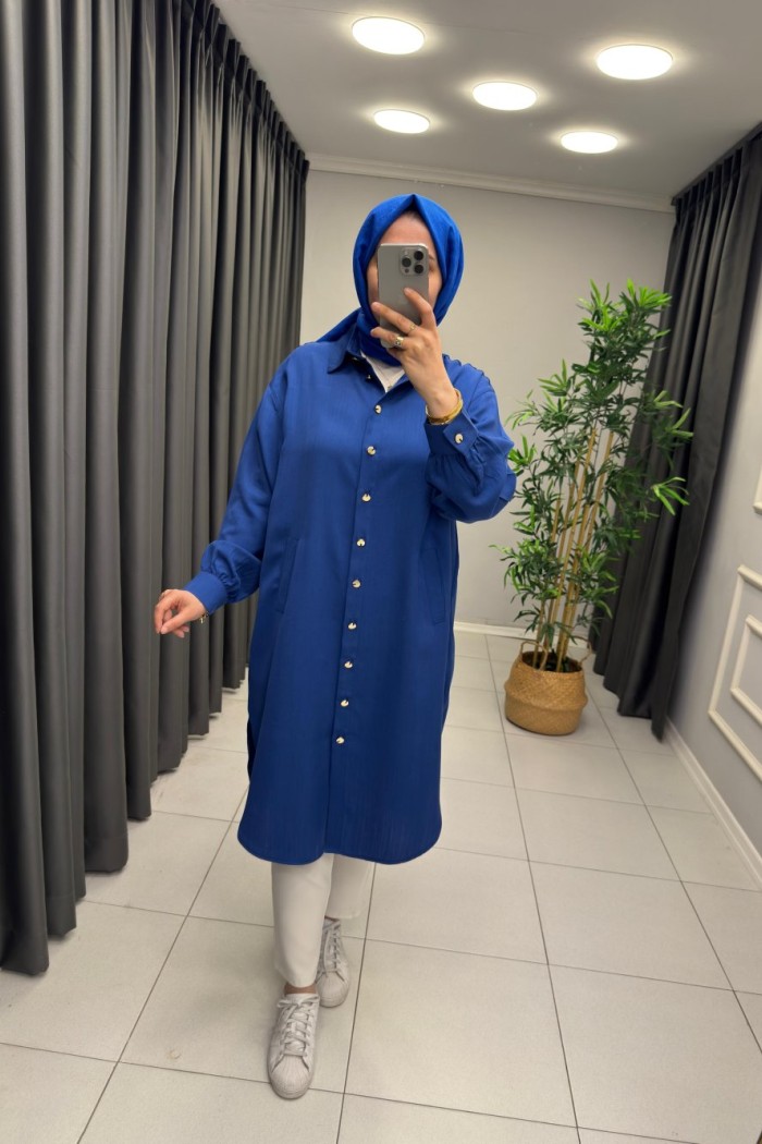 Selis Gömlek Kap  Saks Mavisi
