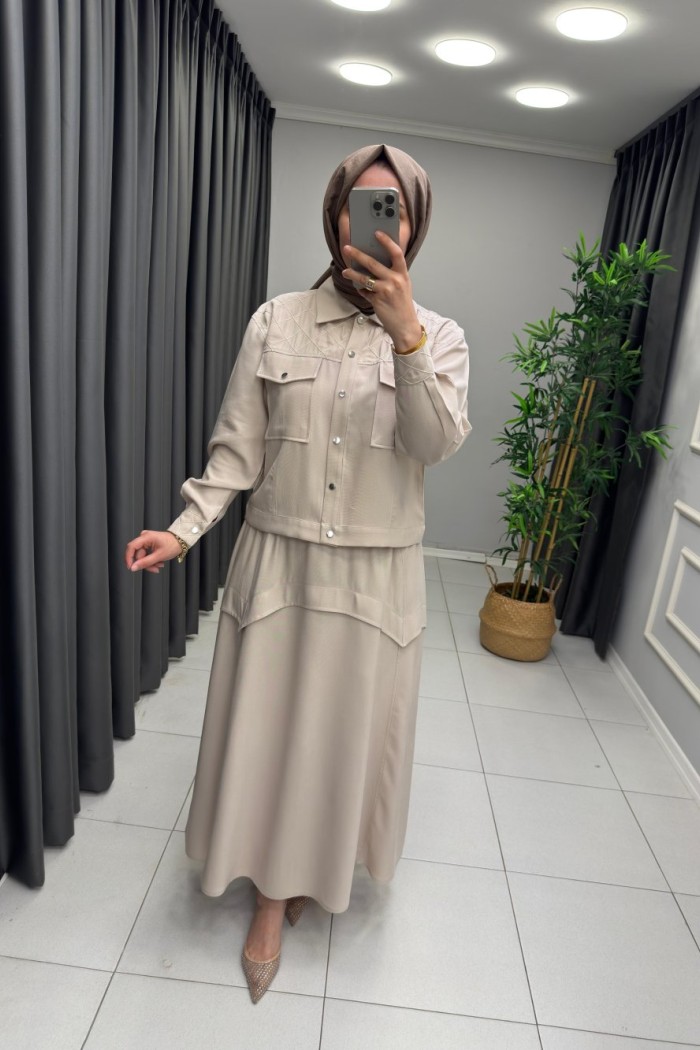 Lina  Etekli Takım  Bej