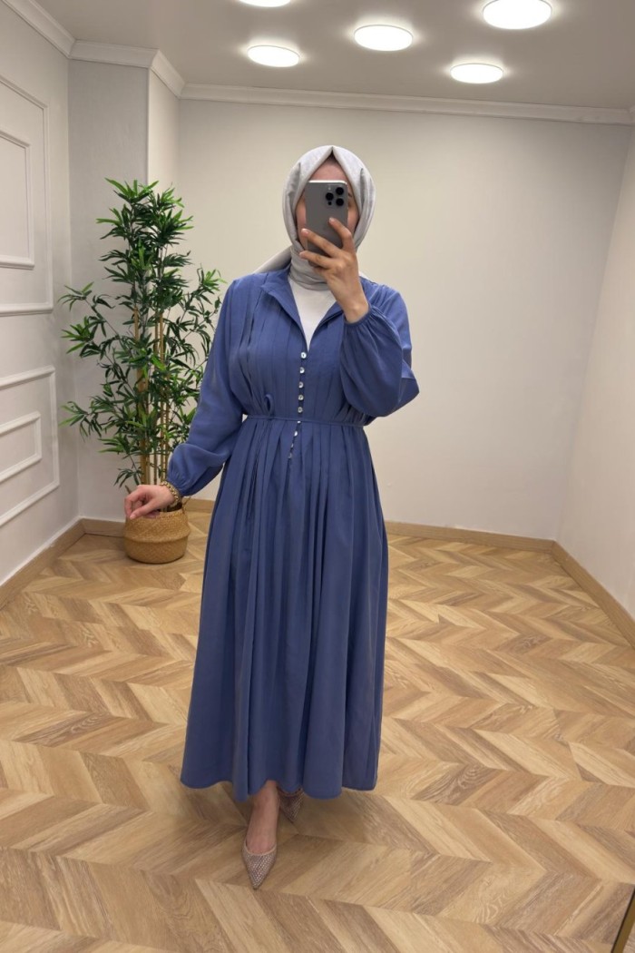 Mihra  Elbise  İndigo Mavi