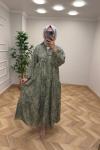 ETNİK DESEN ELBİSE Yeşil
