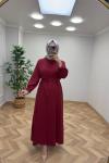 Nage Tensel Elbise  Bordo