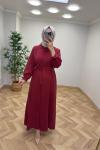 Nage Tensel Elbise  Bordo