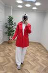 Qupra Blazer Ceket  Nar Çiçeği