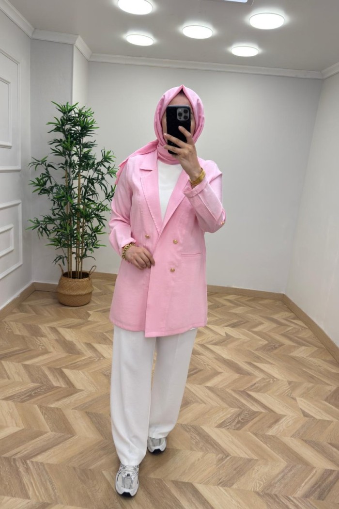 Qupra Blazer Ceket  Pembe