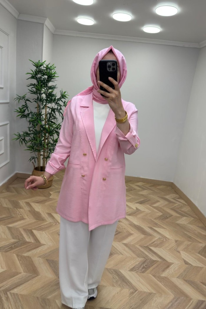 Qupra Blazer Ceket  Pembe