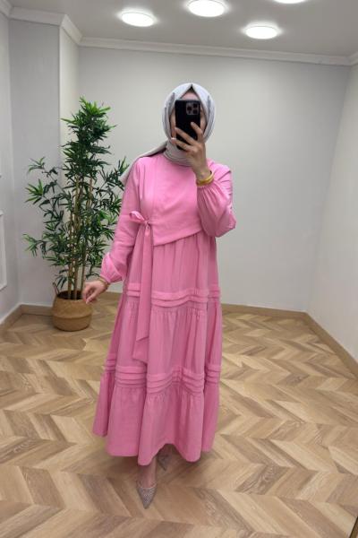 Afra Tensel Elbise  Pembe