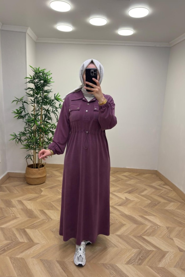 Sahra Pike Elbise  Bordo