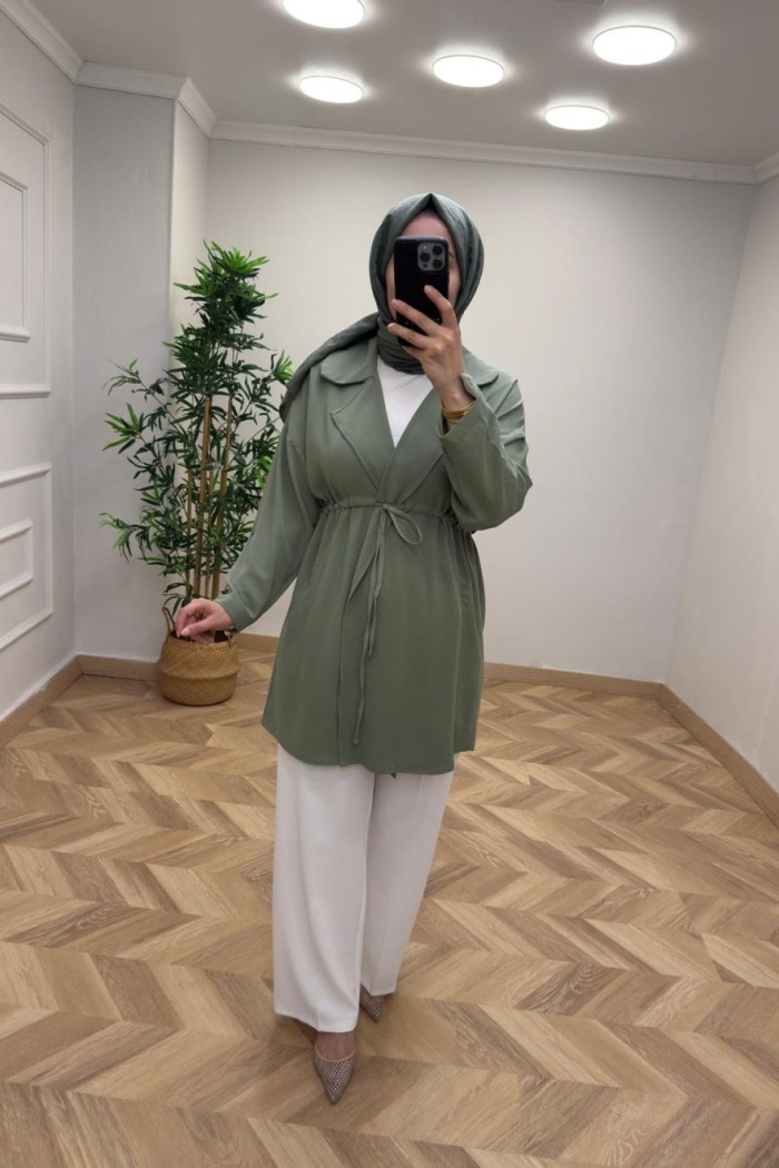Eylül Bağcıklı  Ceket  Mint Yeşili
