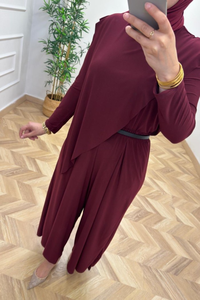 Asimetrik Sandy  Takım  Bordo
