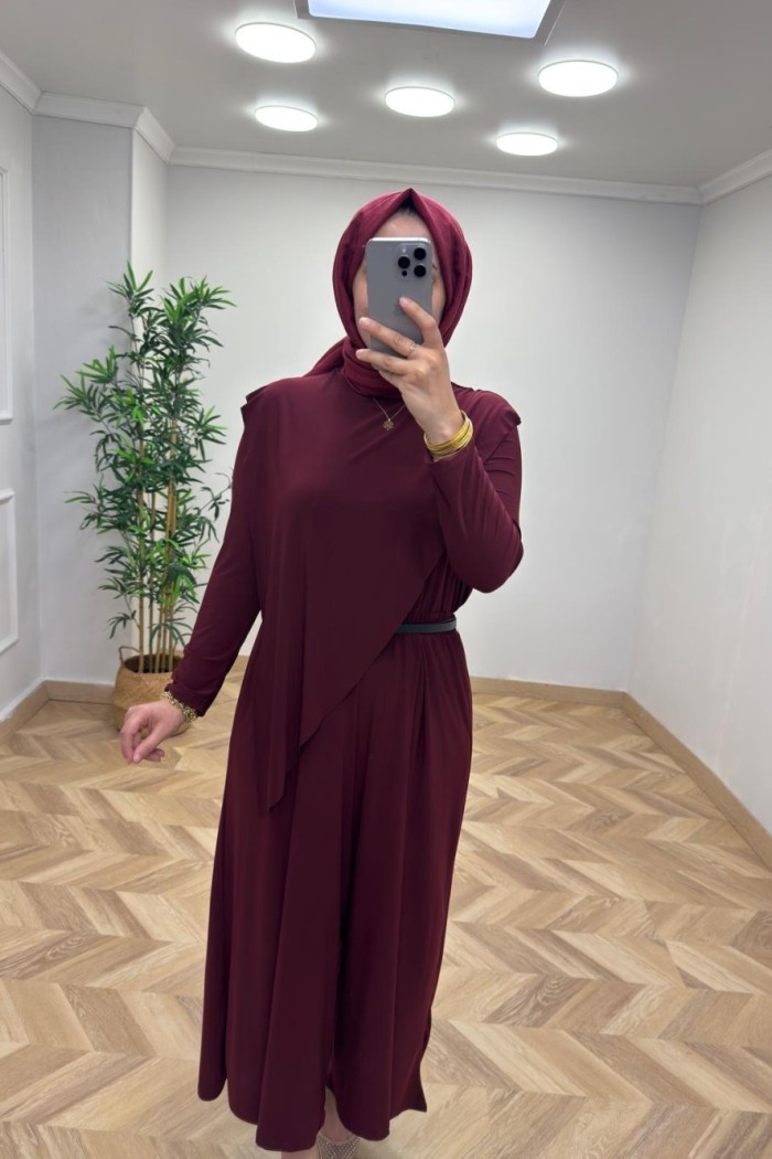 Asimetrik Sandy  Takım  Bordo