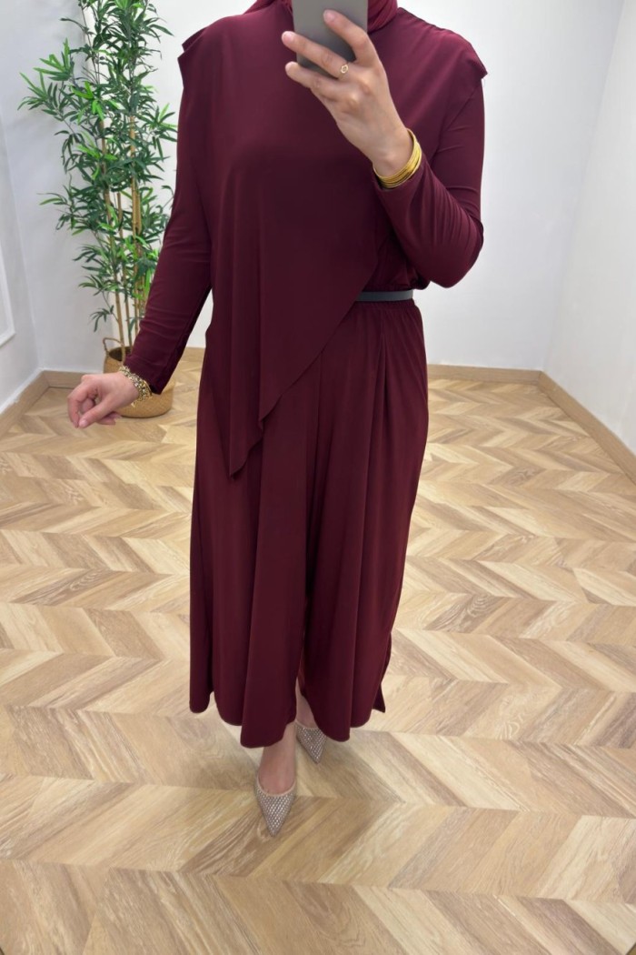 Asimetrik Sandy  Takım  Bordo