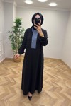 Kot Detaylı Zümra Elbise Siyah