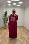 Fulya Penye Elbise Bordo