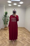 Fulya Penye Elbise Bordo