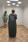 Fulya Penye Elbise Haki
