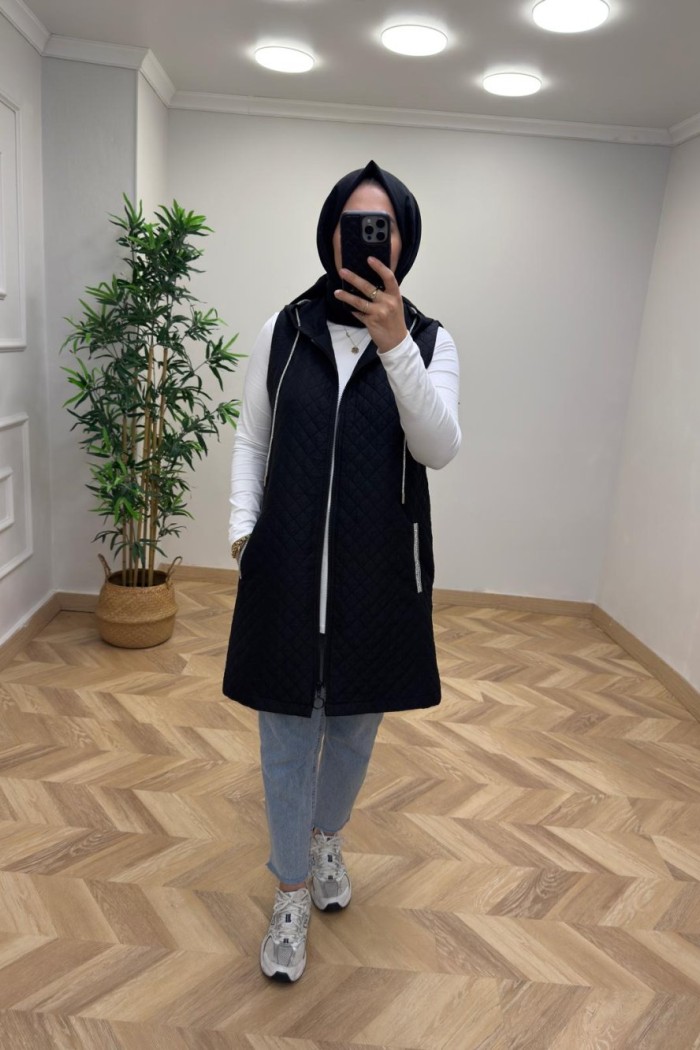 Arin Taş Detay Yelek Siyah