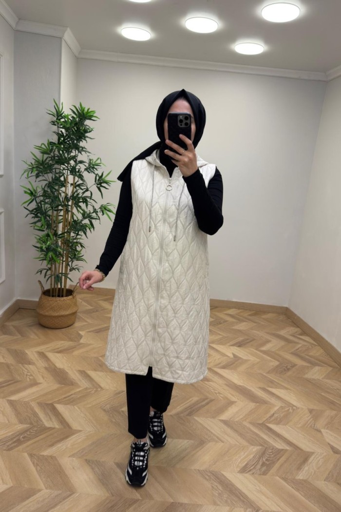 Mariana Kapitone Yelek Krem