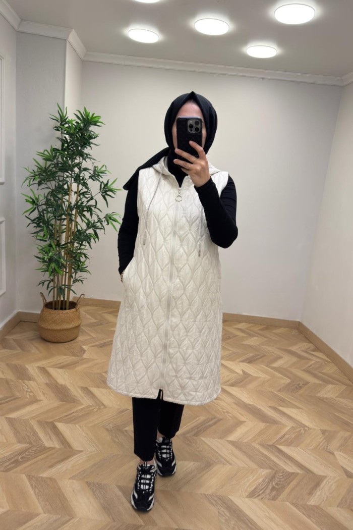 Mariana Kapitone Yelek Krem
