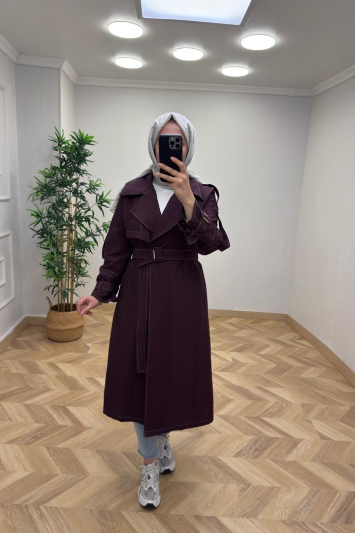 Noya Trençkot Mürdüm