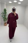 SOFİA Taşlı Takım Bordo
