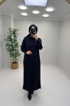 Juliet Kemer Detay Merserize Elbise Siyah