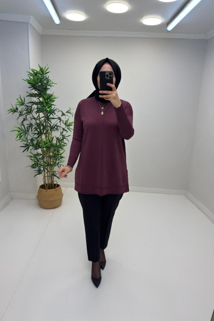 ERVA Merserize Tunik Mürdüm